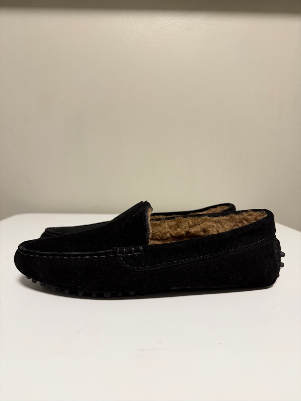 M. GEMI The Felize Shearling Black Croc Moccasin Women's EU 38.5 US 8